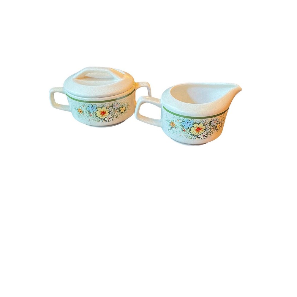 Temperware by Lenox Cream & Sugar Floral Fantasy 1978-81 Discontinued Pattern